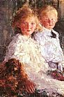 Charles Canvas Paintings - Portrait of Elizabeth and Charles Williamson with their Pet Dog